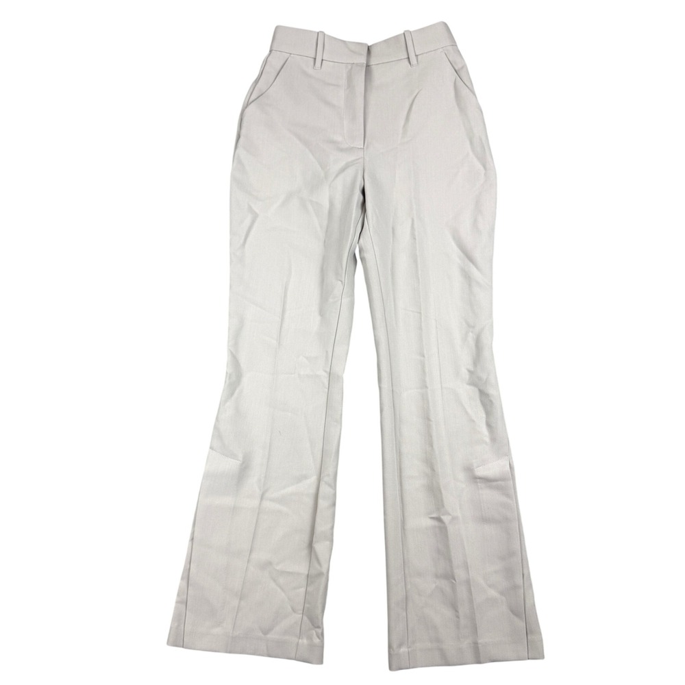 Abercrombie & Fitch Flare Pants Womens 25/0S Beige Split Hem High Rise NWT
